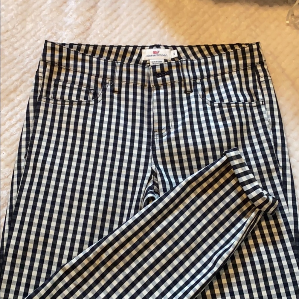 Black and white striped vineyard vines pants